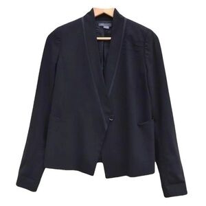 Vince Black Collarless Asymmetrical Tuxedo Style Blazer size 2